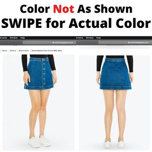 Acid Wash High Waisted Button Down Denim Skirt